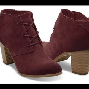 TOMS Lunata Lace Up Bootie Ox-Blood